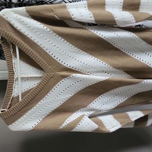 Tan and White sweater